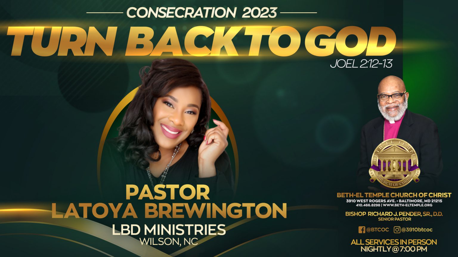Consecration Pastor LaToya Brewington BethEl Temple Church